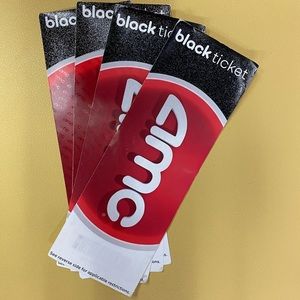 Four AMC black tickets. These vouchers never expire! Price is for all four.
